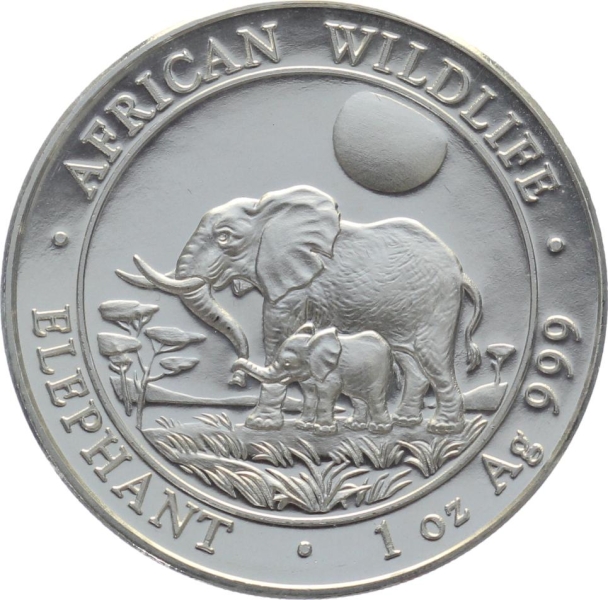 Somalia 100 Schilling Silber 2011 Elefant - 1 Unze Feinsilber